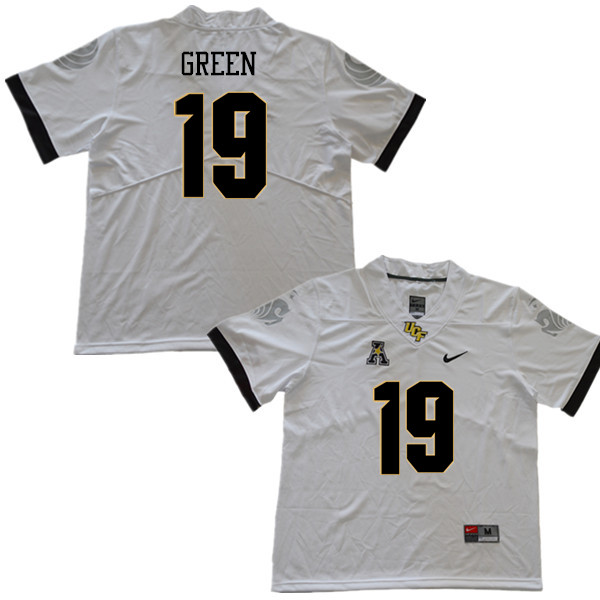 Men #19 Trey Green UCF Knights College Football Jerseys Sale-White